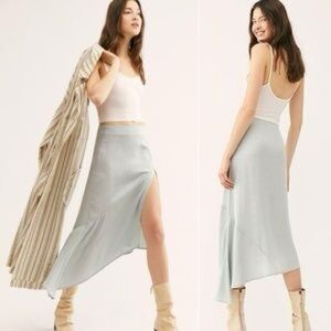 Free People Lola Asymmetrical Skirt in Seafoam Size 6